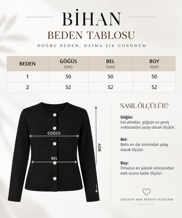 Kadın Taş Düğmeli Yuvarlak Yaka Triko Ceket W27-2703-Siyah