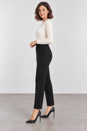 Kadın Hafif Sim Detaylı Triko Pantolon W27-31527 - Siyah