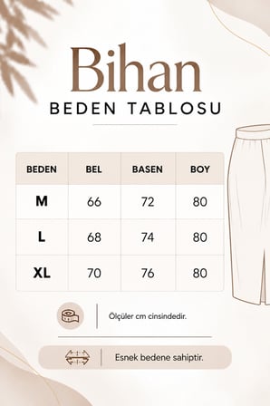 Kadın Parçalı Simli Triko Etek W27-31530 - Vizon