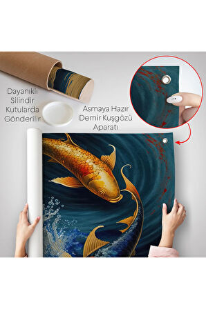 Koi Balığı Duvar Örtüsü-8346