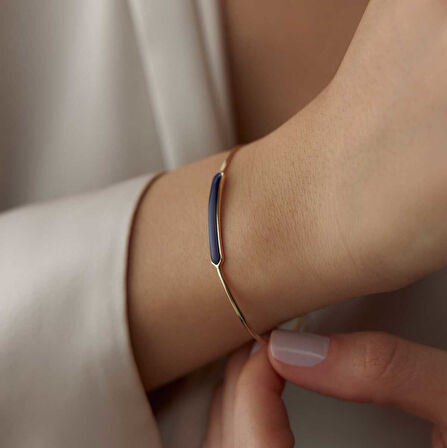 Lacivert Mineli Tel Kelepçe