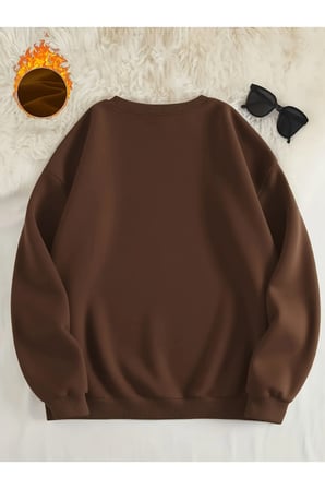 Unisex Tedy's Baskılı Bisiklet Yaka Sweatshirt