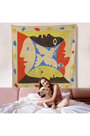 Pablo Picasso, Dörtlü Yüzler Duvar Örtüsü-8348