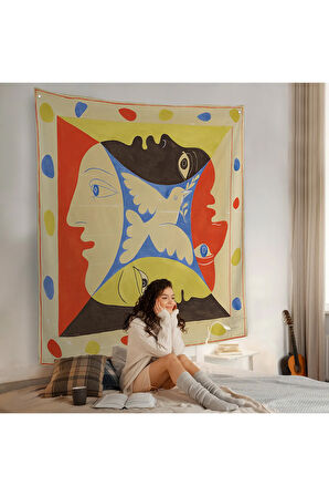 Pablo Picasso, Dörtlü Yüzler Duvar Örtüsü-8348