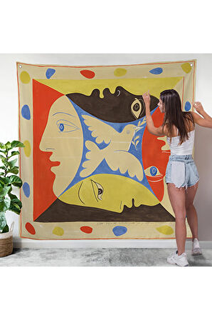 Pablo Picasso, Dörtlü Yüzler Duvar Örtüsü-8348