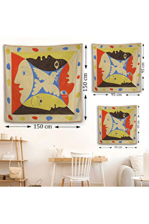 Pablo Picasso, Dörtlü Yüzler Duvar Örtüsü-8348