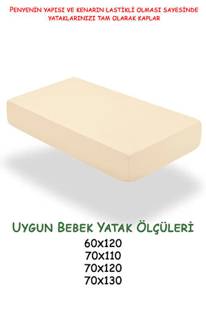 %100 Pamuk Penye Bebek Lastikli Çarşaf,Anne Yanı Çarşafı,Kreş Bebek Yatağı Çarşafı