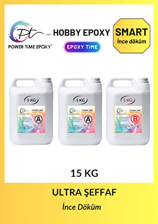 15 Kg Hobby Epoxy Smart/ Şeffaf Epoksi Reçine Ince Döküm