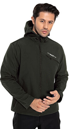 Crozwise Haki Erkek Su Geçirmez Softshell Outdoor Mont / Ceket - 5036-04
