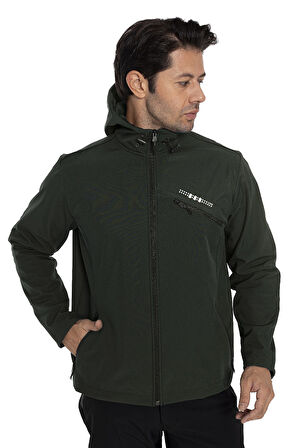 Crozwise Haki Erkek Su Geçirmez Softshell Outdoor Mont / Ceket - 5036-04
