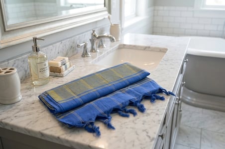LUDIA %100 Pamuklu Çizgili Peştemal Havlu - Büyük Boy Plaj Ve Banyo Havlusu 79x190 cm