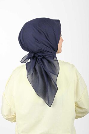 Aker Eşarp Koyu Lacivert Kadın Düz Polyester Eşarp