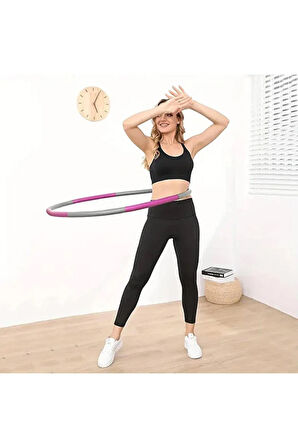 8 Parçalı Ayarlanabilir Ağırlıklı Hula Hoop – 1 kg, 72/85/95 cm Wellness Hoop Egzersiz Çemberi