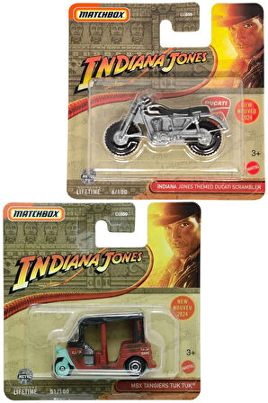 Matchbox 2 Araç İndiana Jones Set - Ducati Scrambler & Mbx Tangiers Tuk Tuk (1/64)