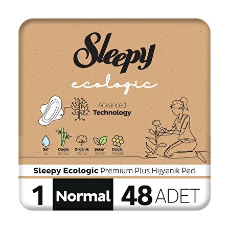 Sleepy Ecologic Premium Plus Normal Hijyenik Ped 48 Adet