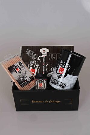 DEKOMUS GIFT BOX ÖZEL KUTULU LİSANSLI BEŞİKTAŞ KIRTASİYE VE BOYAMA SETİ BÜYÜK BOY KUMBARA İLE