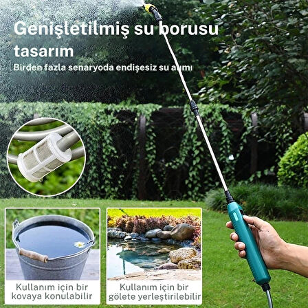 TechTic Yüksek Basınçlı Taşınabilir Elektrikli Bahçe Püskürtücü 3 Nozullu 2400mAh Bahçe Sulama Aracı