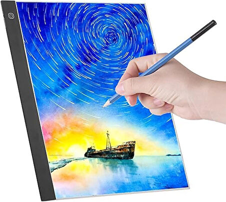 TechTic A3 Led Işıklı Çizim Tableti Led Çizim Kopyalama Tableti Eskiz Anime Portre Grafik Çizim 3Mod