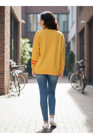 Kadın Gri M Baskılı Oversİze Sweatshirt NJ32