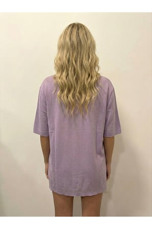 Kadın Kırmızı 2 İplik Yanları Yırtmaçlı Basic T-Shirt NJ41