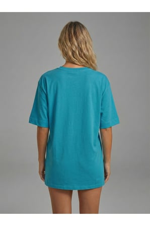 Kadın Kırmızı 2 İplik Yanları Yırtmaçlı Basic T-Shirt NJ41
