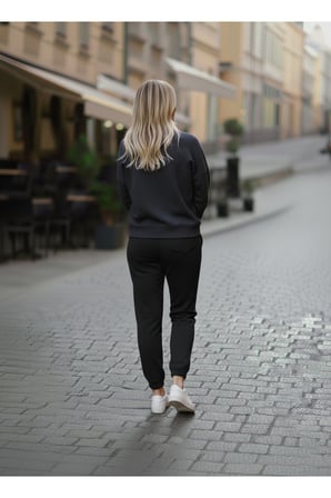 Kadın Füme 2 İplik Yüksek Bel Jogger Eşofman Altı NJ15
