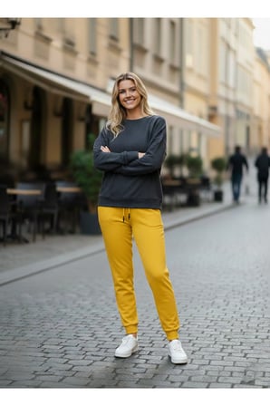 Kadın Füme 2 İplik Yüksek Bel Jogger Eşofman Altı NJ15