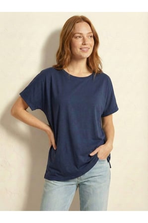 Kadın Bebe Mavi Salaş Sırt Açık Detaylı Oversize Tunik Tshirt Njram20
