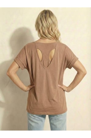 Kadın Bebe Mavi Salaş Sırt Açık Detaylı Oversize Tunik Tshirt Njram20