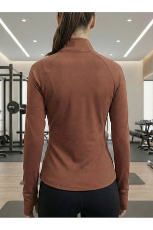 Kadın Kahverengi Eldiven Detaylı Spor Ceket NJ56