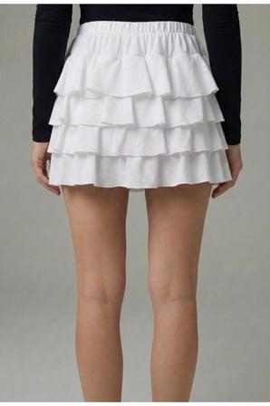 Kadın Camel Fırfır Detaylı Volanlı Mini Şort Etek NJ81
