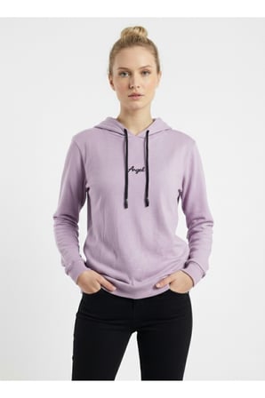 Kadın Mavi İki İplik Kapüşonlu Angel Sweatshirt NJ90