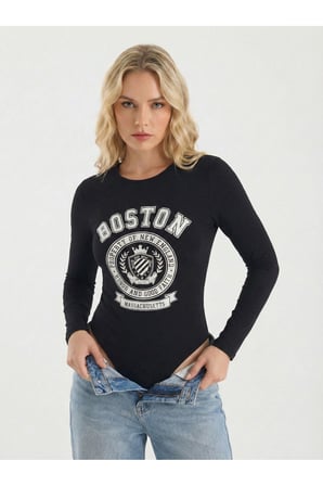 Kadın Ekru Uzun Kollu Çıtçıtlı Body JF14