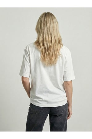Kadın Antrasit Bisiklet Yaka Berfield Baskılı Oversize T-Shirt NJ100