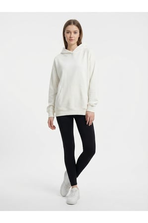 Kadın Koyu Yeşil 3 İplik Kapüşonlu Oversize Sweatshirt NJ118
