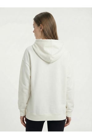 Kadın Koyu Yeşil 3 İplik Kapüşonlu Oversize Sweatshirt NJ118