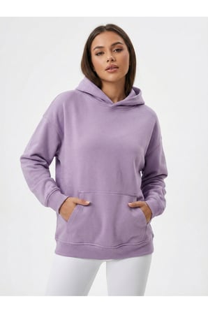 Kadın Koyu Yeşil 3 İplik Kapüşonlu Oversize Sweatshirt NJ118
