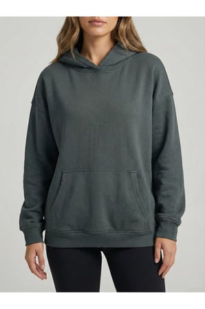 Kadın Koyu Yeşil 3 İplik Kapüşonlu Oversize Sweatshirt NJ118