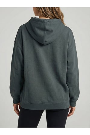 Kadın Koyu Yeşil 3 İplik Kapüşonlu Oversize Sweatshirt NJ118