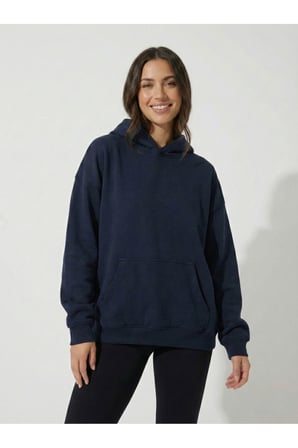 Kadın Koyu Yeşil 3 İplik Kapüşonlu Oversize Sweatshirt NJ118