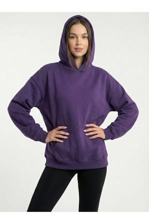 Kadın Koyu Yeşil 3 İplik Kapüşonlu Oversize Sweatshirt NJ118