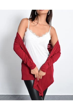Kadın Somon Dantelli Atlet Bluz APP5008