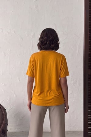 Kadın Gül Kurusu V Yaka Kısa Kollu Basic T-Shirt NJ144
