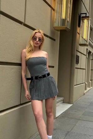 Kadın Straplez Astar Şortlu Mini Elbise YEL0149