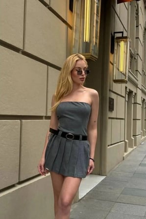 Kadın Straplez Astar Şortlu Mini Elbise YEL0149