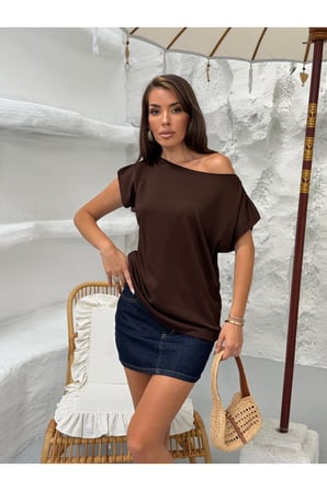 Kadın Beyaz Salaş Triko Bluz FRV0190