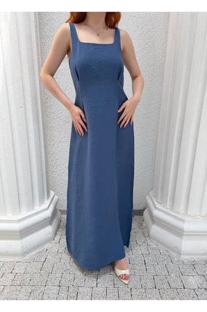 Kadın Bej Crop Gömlek Ve Maxi Elbise İkili Takım NH26419