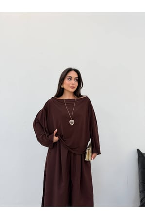 Kadın Siyah Kayık Yaka Geniş Kol Bluz FRV0228