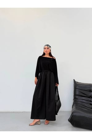 Kadın Kahverengi Beli Lastikli Geniş Paça Pantolon FRV0227