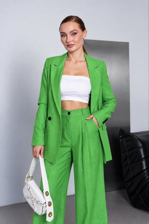 Kadın Turuncu Kruvaze Yaka Maskülen Blazer NJ192